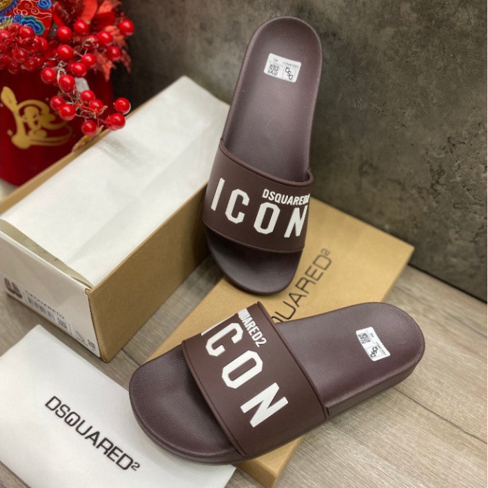 สไลด์ DSQUARED2 ICON EMBOSSED LETTERS, DSQUARED2 ICON SLIPPERS HOT 2024 ใหม่ 2025