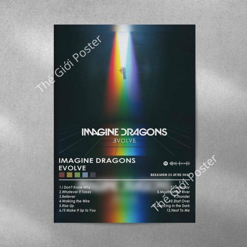 [105] Imagine Dragons Poster สติ๊กเกอร์ติดผนัง - ภาพวาดเพลง พิมพ์ลาย Imagine Dragons band สําหรับตกแ