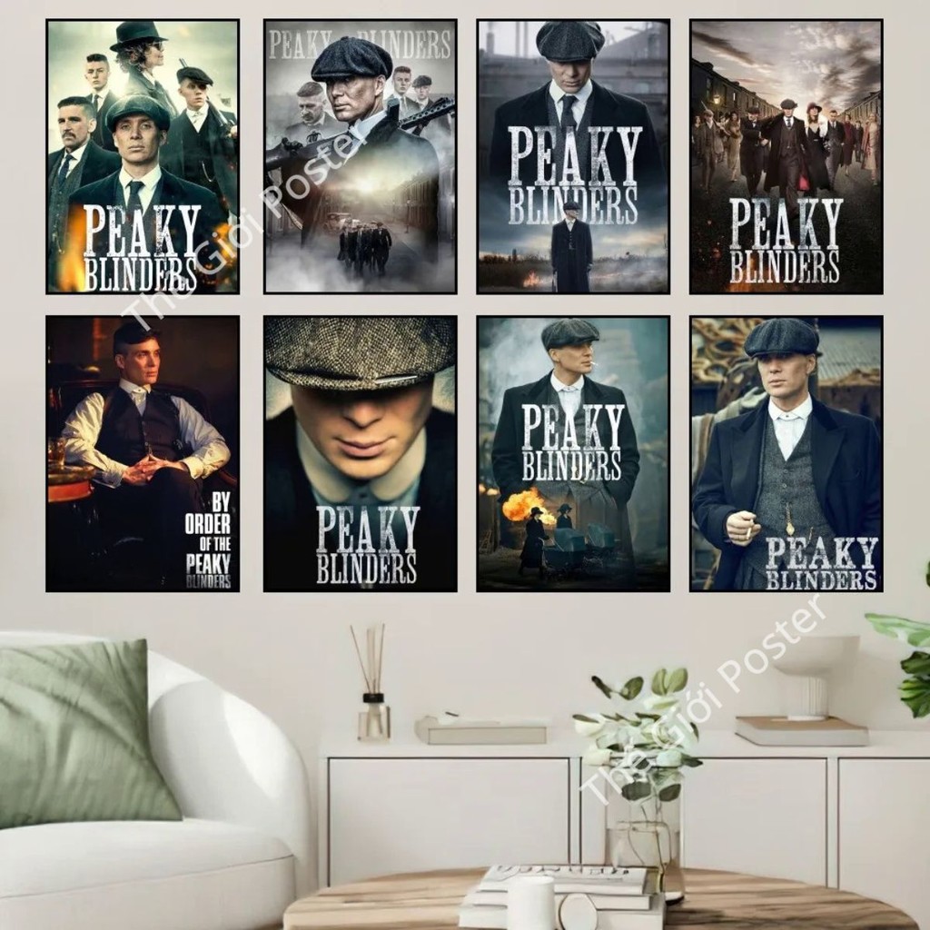 [95] P-Peaky B-Blinders TV Movie Poster พิมพ์กาวสติ๊กเกอร์ติดผนังผีอังกฤษ
