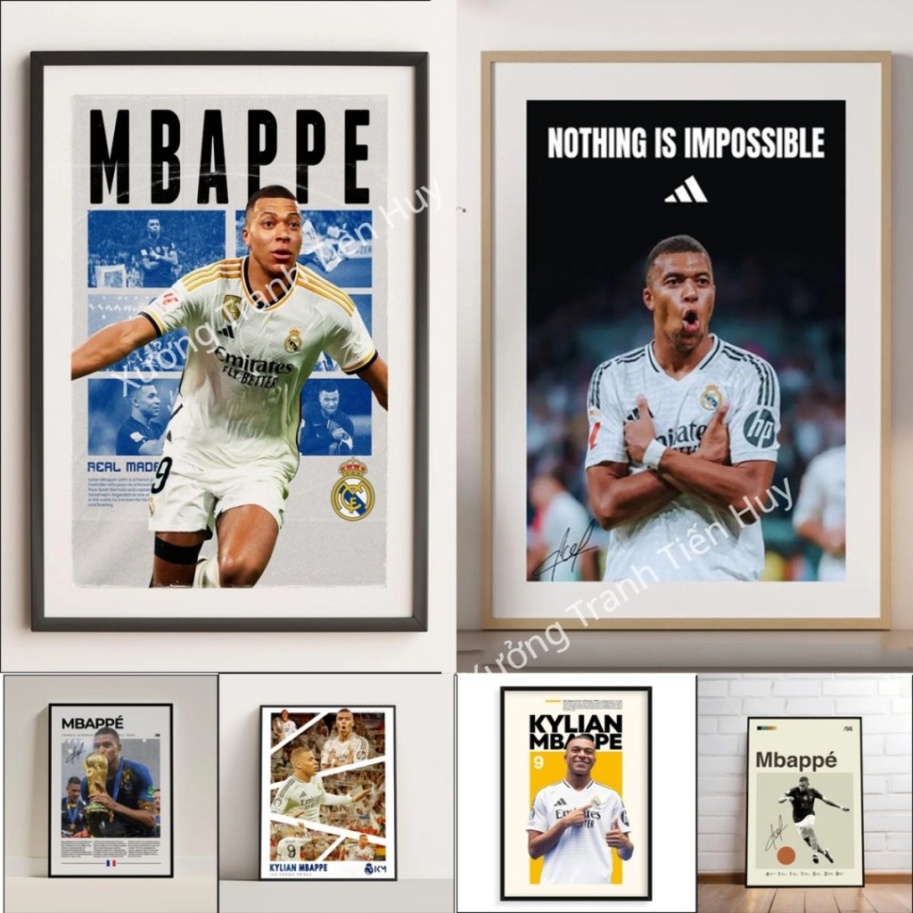 (X64) โปสเตอร์ Mbappe, สติ๊กเกอร์ติดผนัง Mbappe สวยๆ, โปสเตอร์ฟุตบอลแบบกาว - ล่าสุด