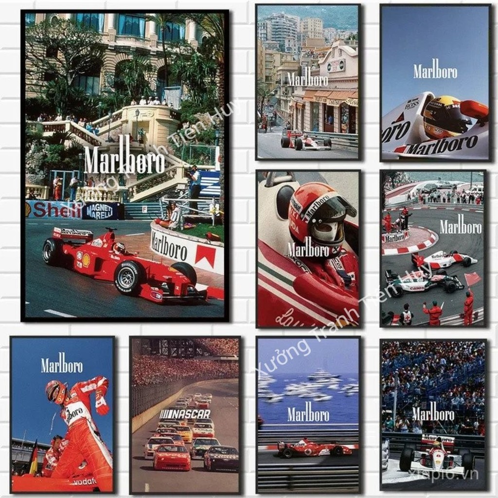 (X199) โมเดิร์นสไตล์สปอร์ต F1 Monaco Wall Poster - F1 racing car Wall mural