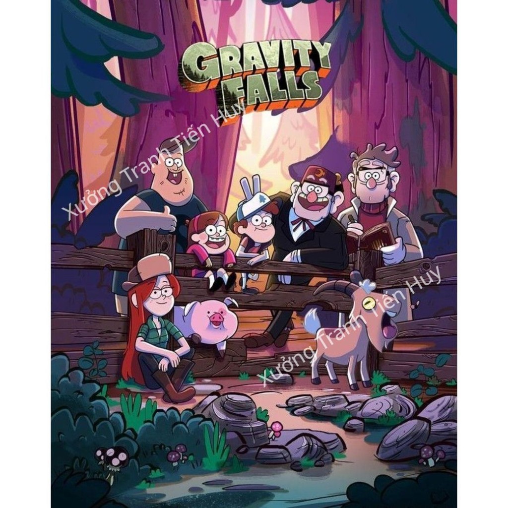(X86) โปสเตอร์การ์ตูน Classic Retro Gravity Falls - โปสเตอร์ Gravity Falls Town