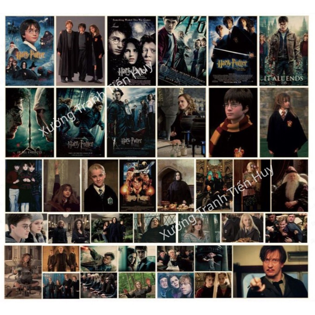 (X92) Harry Potter Retro Nostalgic โปสเตอร์ที่ระลึก Harry Potter ภาพยนตร์สติ๊กเกอร์ติดผนังวินเทจ