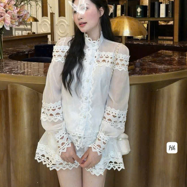 ชุดกระโปรงสั้น ชุดเสื้อแขนยาวกระดุมมุกผสมกระโปรงสั้น 780(Z1) NC MH