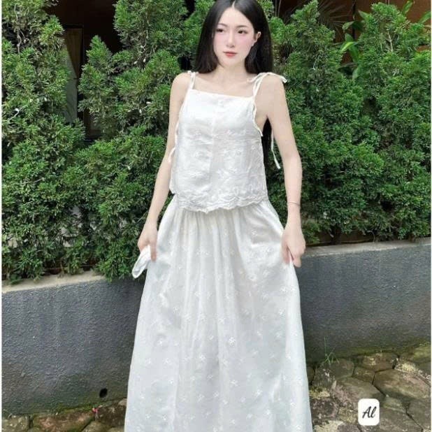 ชุดเซทเลดี้สุดหรู ชุดกระโปรง ชุดคล้องคอและกระโปรงยาว 996(Z4) nc