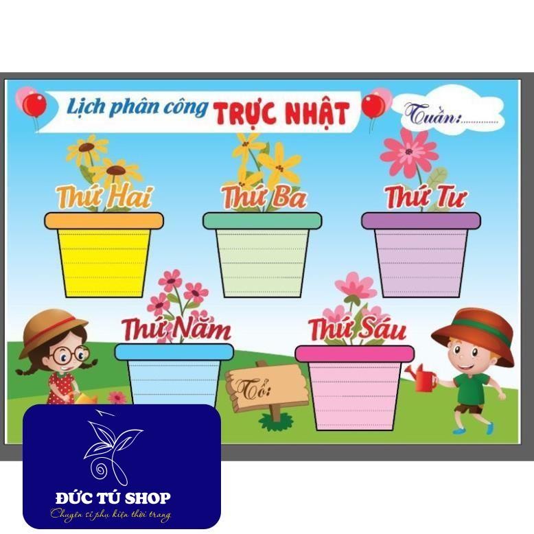 แผ่น A3 เคลือบพลาสติกสําหรับตารางหน้าที่ (DUC TU SHOP)