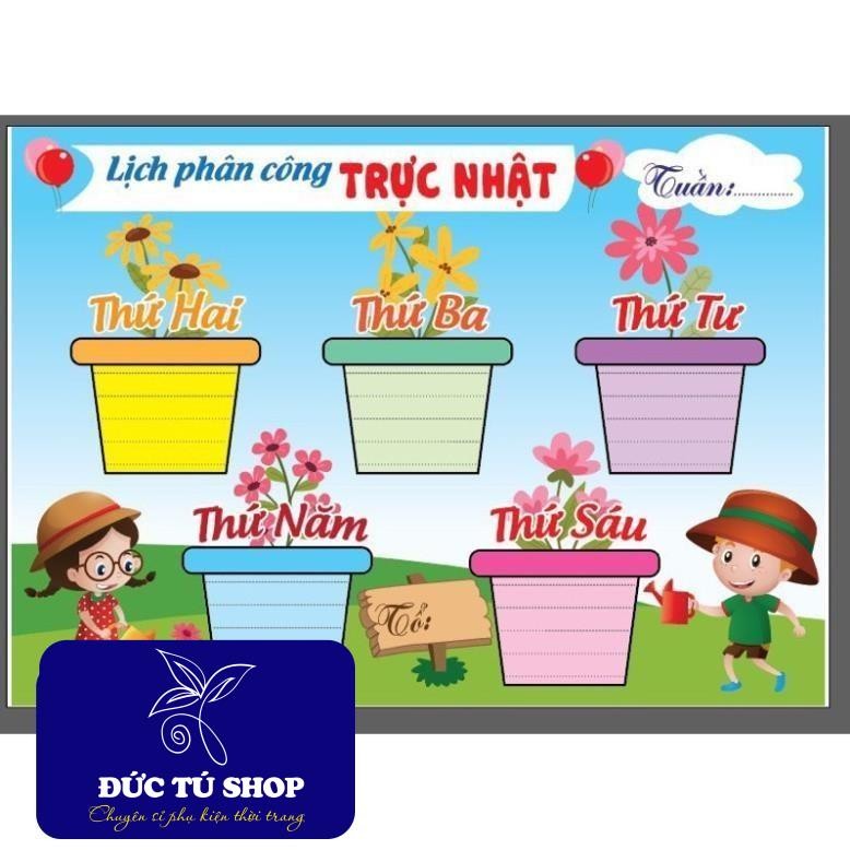 แผ่นเคลือบพลาสติก A3 สําหรับตารางหน้าที่ (DUC TU SHOP)