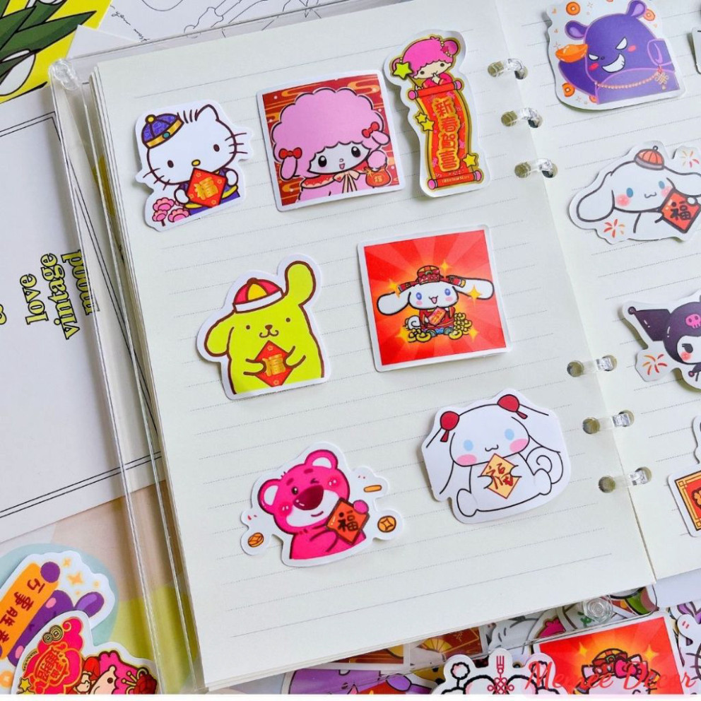 Combo of 67 น่ารัก sanrio cinnamon kuromi melody pochacco สติ๊กเกอร์สําหรับตกแต่ง Meme ตกแต่ง 097