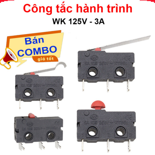 (5 ชิ้น) ลิมิตสวิตช์ WK2-01, WK3-03, WK3-05 125V 3A ลวดบัดกรี