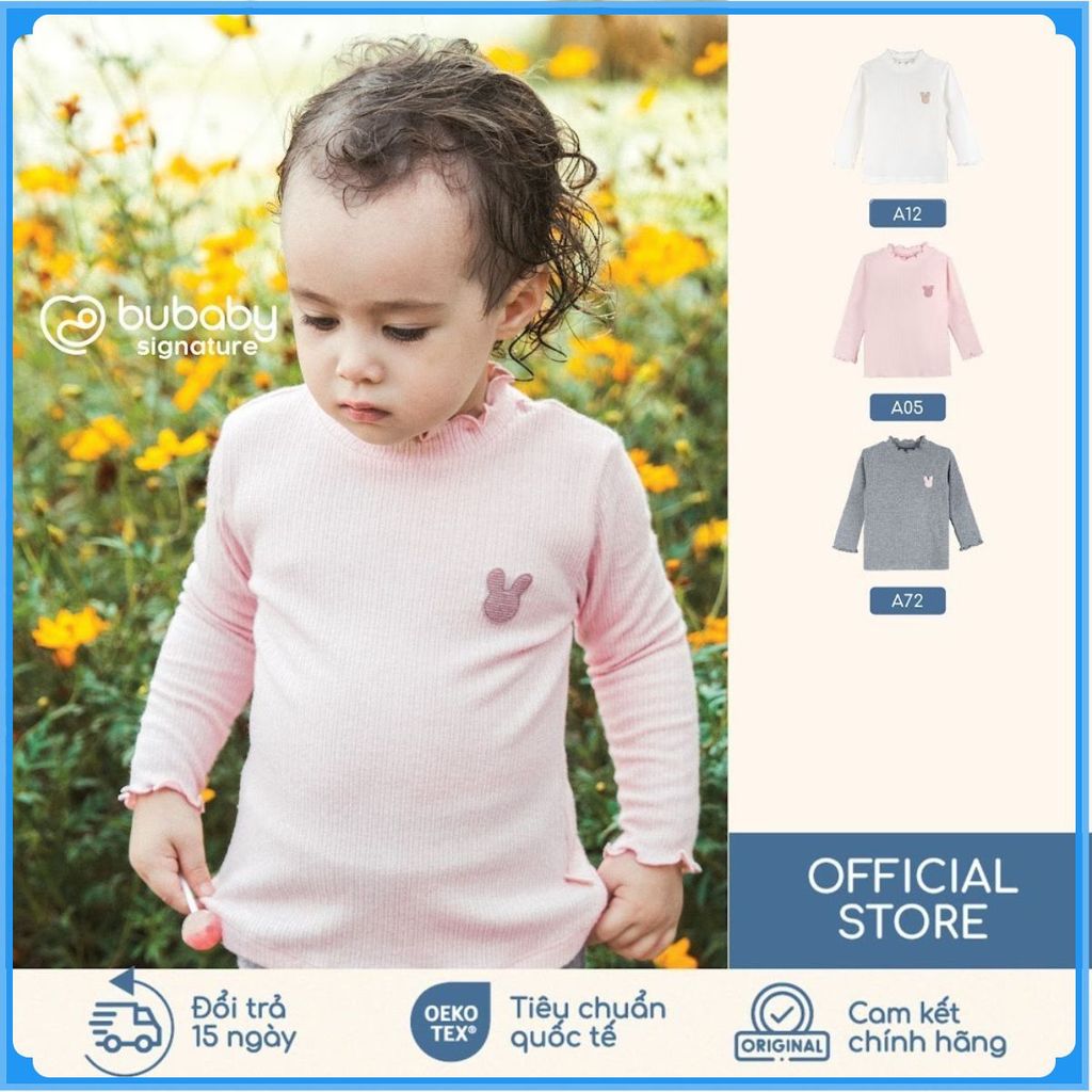 (6M-5Y) เสื้อเชิ้ตแขนยาวคอเต่าฤดูใบไม้ร่วงของเด็กผู้หญิง BubabyLennie BWL3109BG | เสื้อของแท้