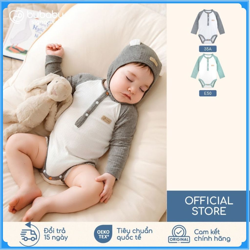 (1M-12M) บอดี้สูทคอเต่าแขนยาว Bubaby Lennie BWL210300 | บอดี้แท้