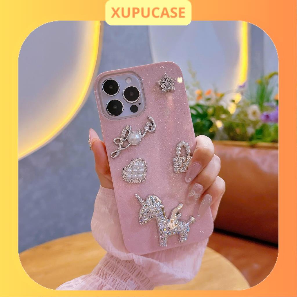 [N1L08] เคสไอโฟน 1-LAYER 7plus/8plus/xr/xsmax/11/12/13/14/15/16/17pro/plus/promax (เคสแท่งสีชมพู) XU