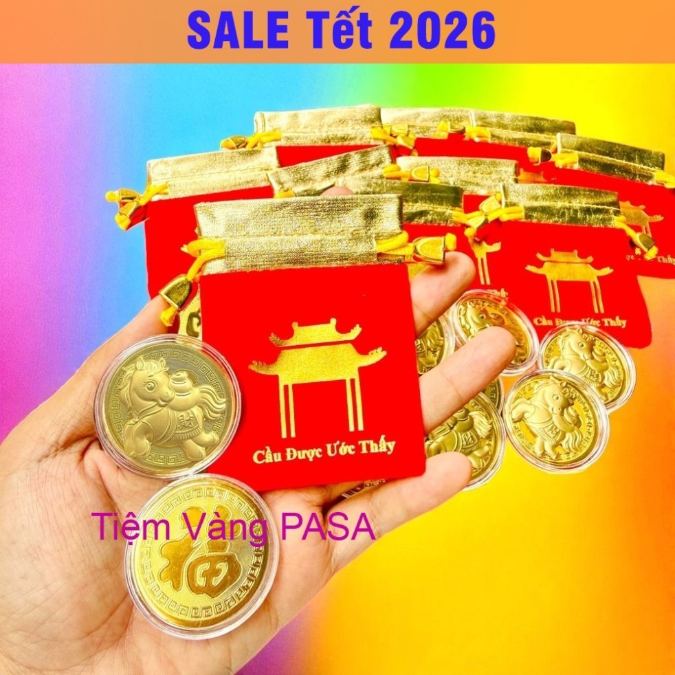 Trending COMBO 100 Gold-plated God of Wealth Horse Bars with Lucky Feng Shui Blessing Bag เป็นของขวั