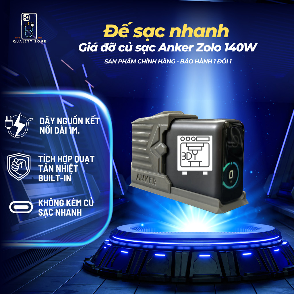 Anker Zolo 140W แท่นชาร์จเร็ว A2697/B2697, แท่นชาร์จ Anker Zolo พร้อมพัดลมระบายความร้อนในตัว