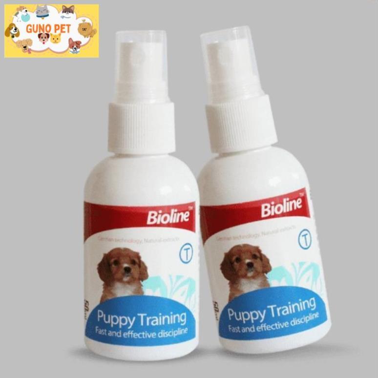 BIOLINE สเปรย์ฝึกห้องน้ําสําหรับสุนัขและแมวในถาดไบโอไลน์ - GUNO PET