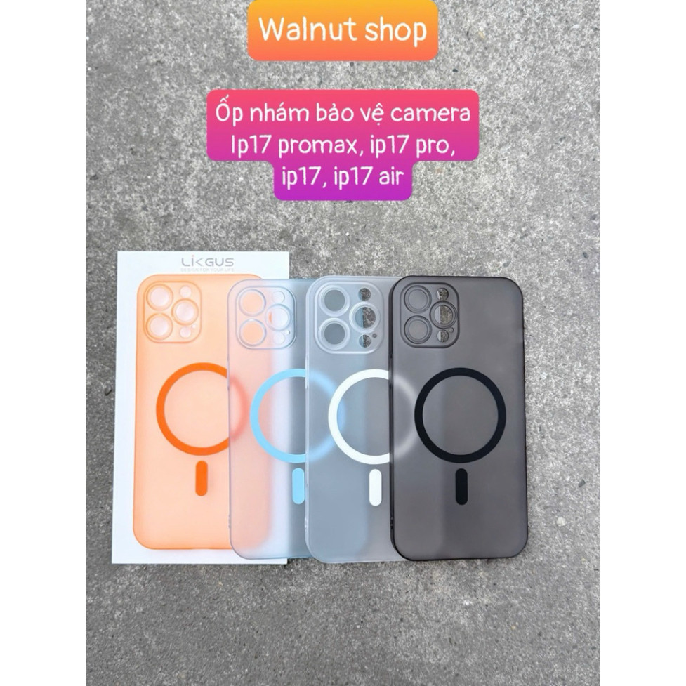 เคส Bling เคสเคลือบแม่เหล็กบางเฉียบ ปกป้องกล้อง ip17promax, ip17 pro, ip17, ip17 air - จานสีร้อน: ส้