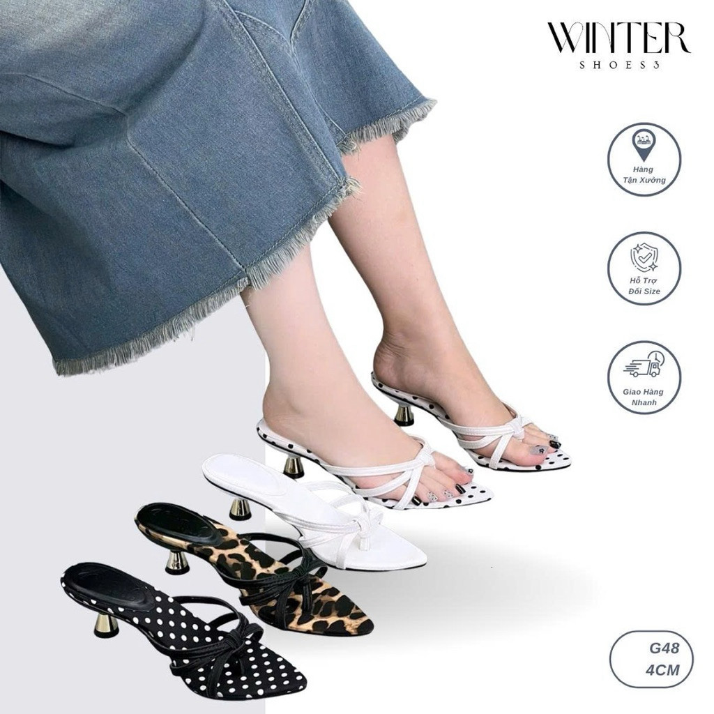 รองเท้าส้นสูง Lovely Winters (G48 - ลายจุด 4 ซม.) 2026