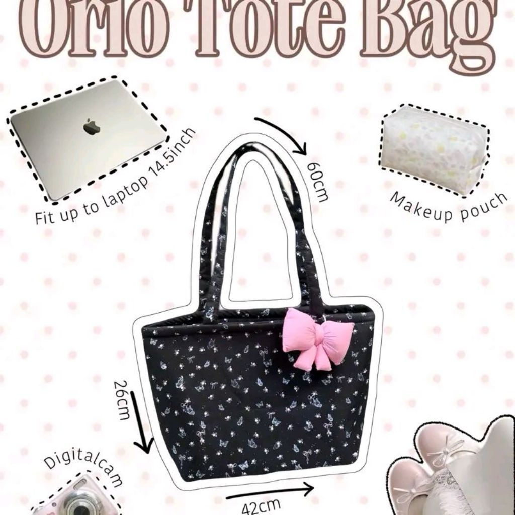 กระเป๋าโท้ต Orio/ กระเป๋าโท้ตผ้าแคนวาสมีลาย