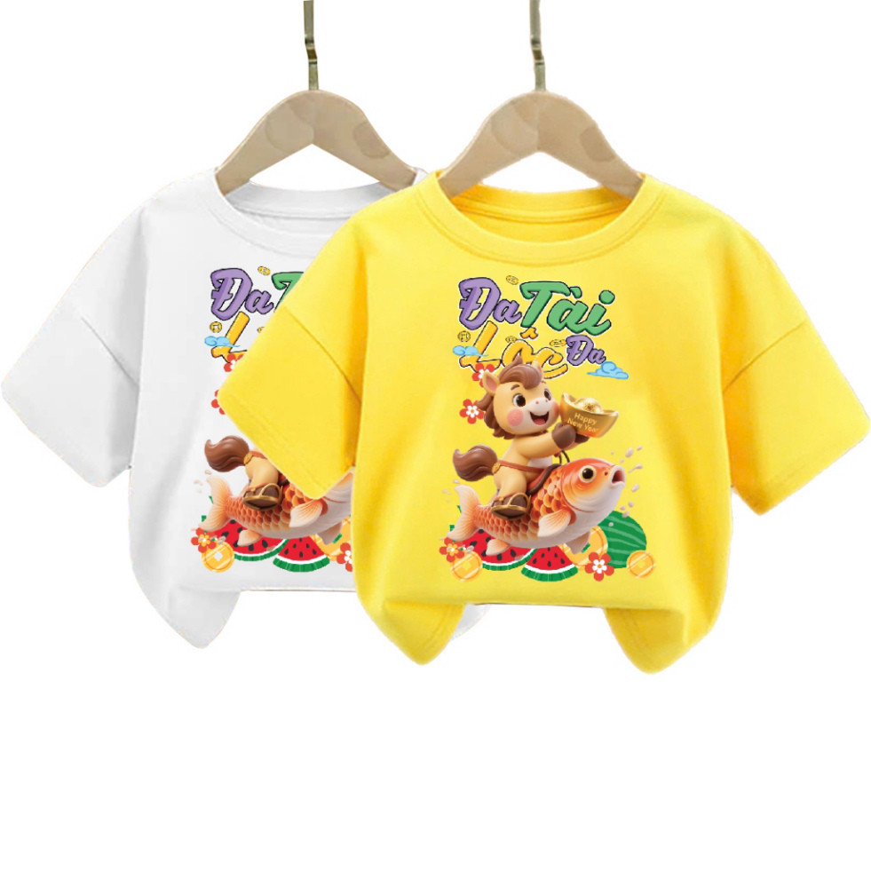 เสื้อยืด Combo 2 ชิ้นสําหรับเด็กชายและเด็กหญิงตั้งแต่ 6-30kg.AT43 .