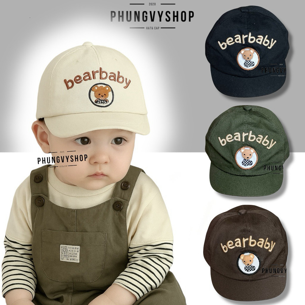 1-2 YEARS OLD BABY/ หมวกเบสบอลสําหรับเด็กหญิงและเด็กชาย BEARCAROTRANGDEN BEAR /
