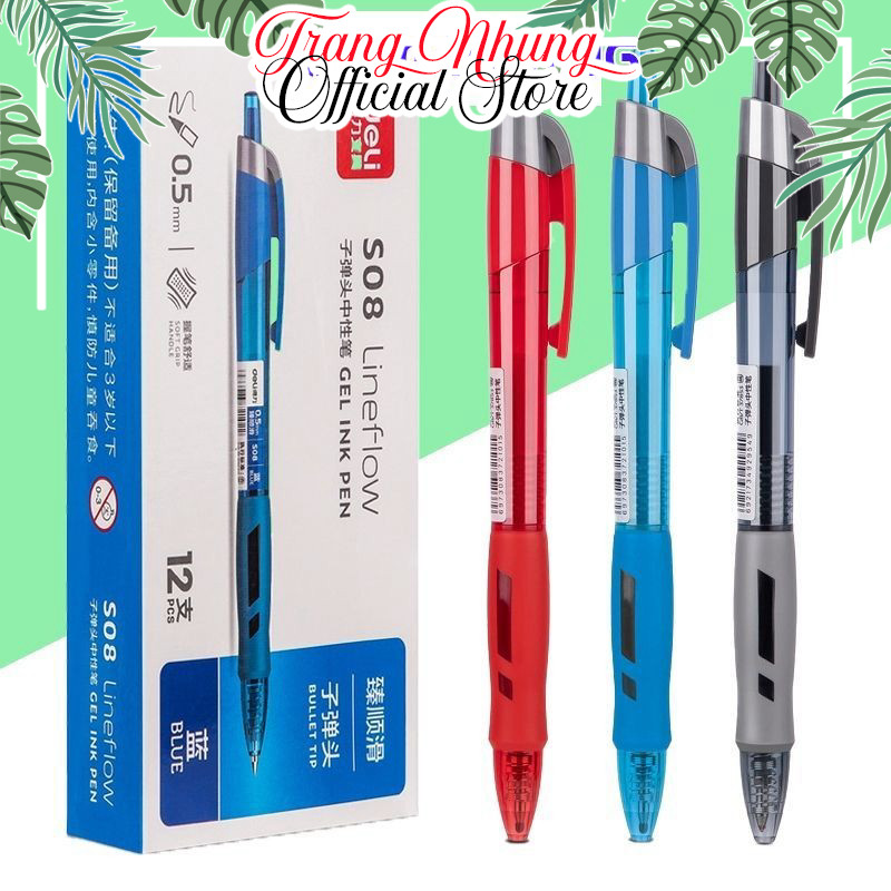 Combo ปากกาลูกลื่น 03 ปากกาเจลสํานักงาน Deli S08 0.5mm nib / เติมทดแทน S206
