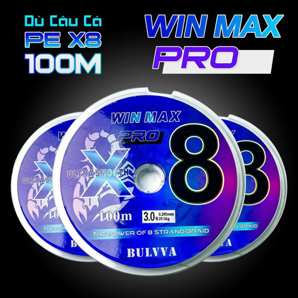 Dù câu cá Win Max Pro x8 nối liền 1000m _1 cuộn 100m siêu zai gkidd