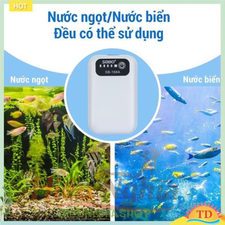 OXY มัลติฟังก์ชั่น USB ชาร์จมินิปั๊มออกซิเจนไม่มีเสียงรบกวนสําหรับ Aquariums - SOBO SB-168A 1 หัวฉีด