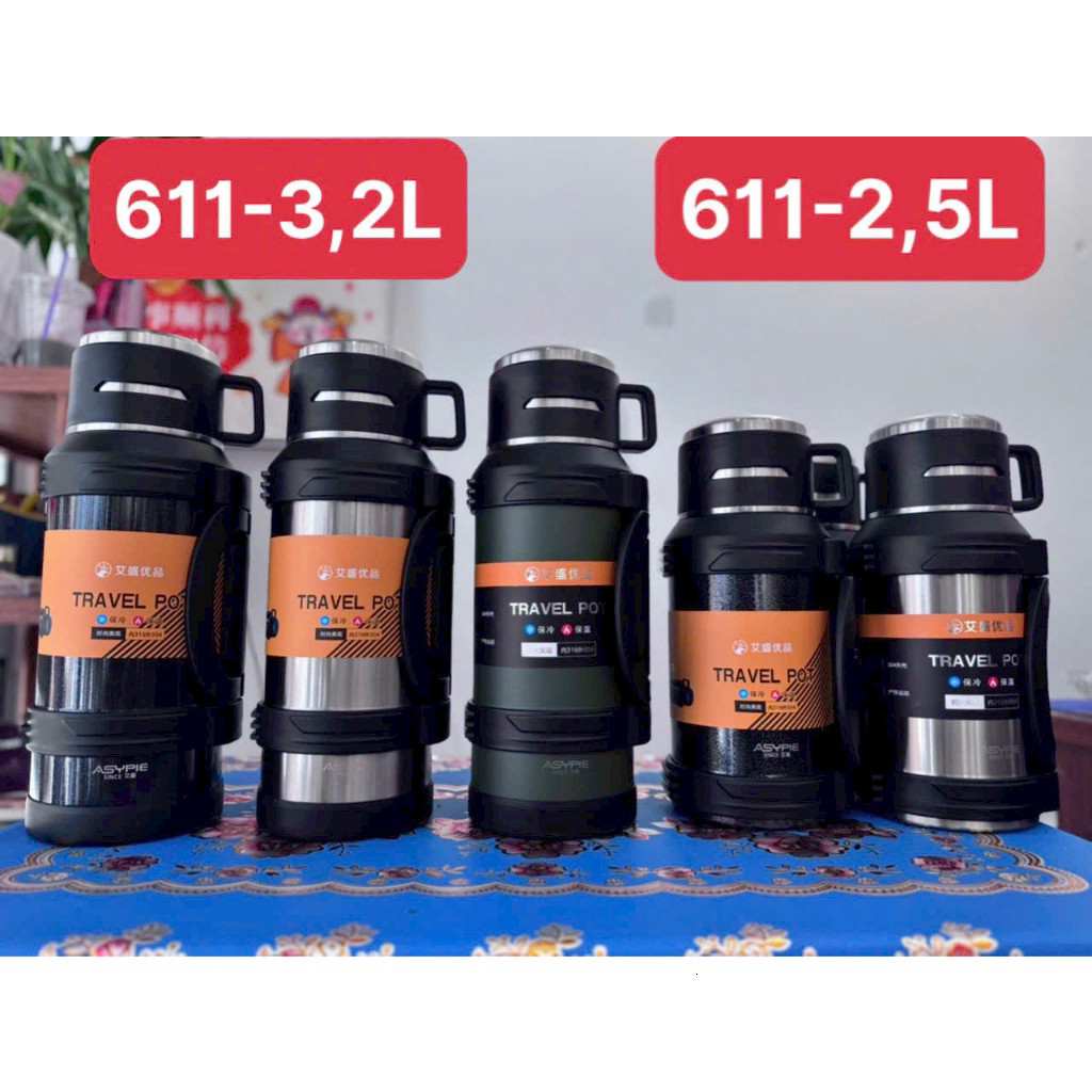 ASYPIE 48H กระติกน้ําร้อน 3200ml สแตนเลส 316 เครื่องทําน้ําอุ่นสแตนเลสพร้อมฝาปิดถ้วย กรองชา TC