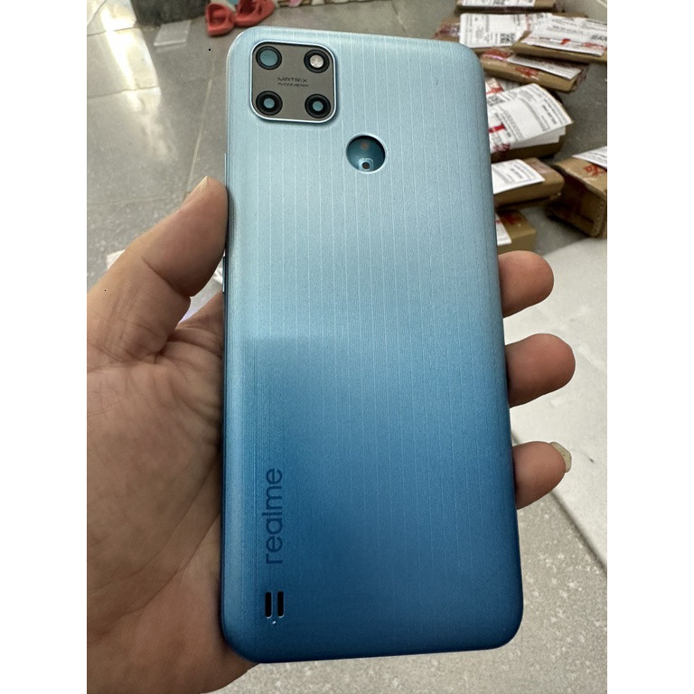 เคส Realme c25y/หลัง-น้ําเงิน