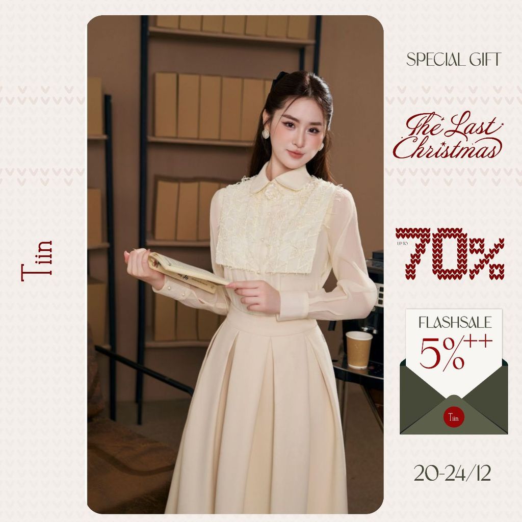 TINSTORE เสื้อเชิ้ตผู้หญิงดีไซน์คอปกเยอรมันหรูหราและลูกไม้ AHD.2503.089