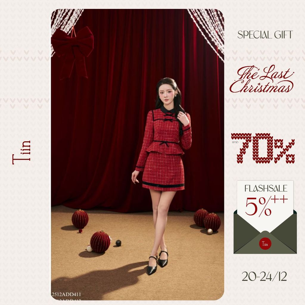 TINSTORE ชุดราตรีคอปกบัวและดีไซน์แพมผสมกระโปรงสั้นทรงเอหรูหราและหรูหรา 2512ADD411 2512CDN412