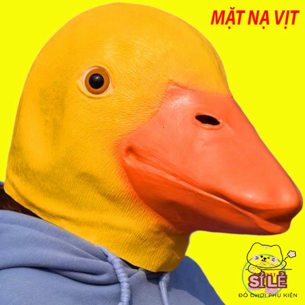 DOONALD COSTUME RUBBER DUCK HEAD MASK สําหรับ HALLOWEEN และ LASTING TIKTOK VIDEO