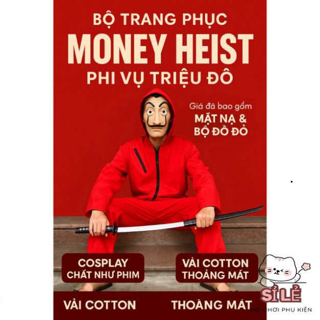 Complete Money Heist Costume Set (รวมมาส์ก) สําหรับการผจญภัยที่เกิดล้านตุ๊กตา