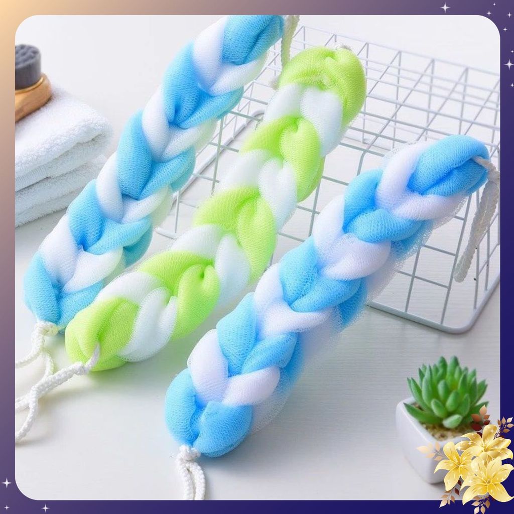 2 ฟองน้ําอาบน้ํายาว - คุณภาพสูง ROUND BATH BATH BATH 1 SUPER SOFT LONG Mesh FOAM BATH POWDER MIN