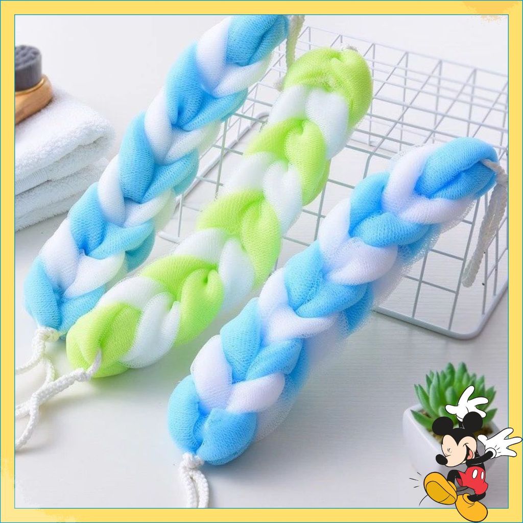 2 ฟองน้ําอาบน้ํายาว - คุณภาพสูง ROUND BATH BATH BATH 1 SUPER SOFT LONG Mesh FOAM BATH POWDER MIN
