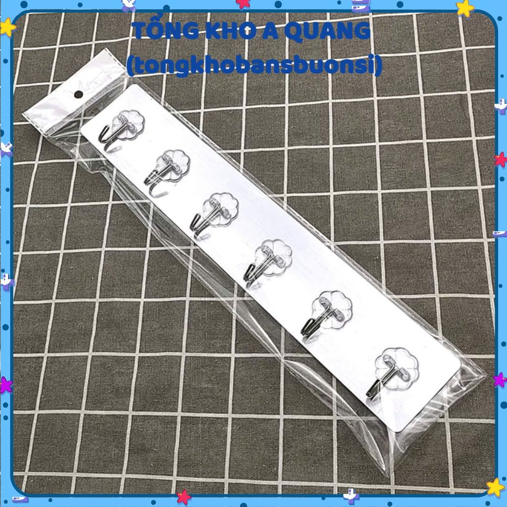 ที่แขวนผนังสําหรับงานหนักไม้แขวนเสื้อห้องครัวและห้องน้ํา - ตะขอสแตนเลส BAR OF 6 - CODE: MOCTREO76