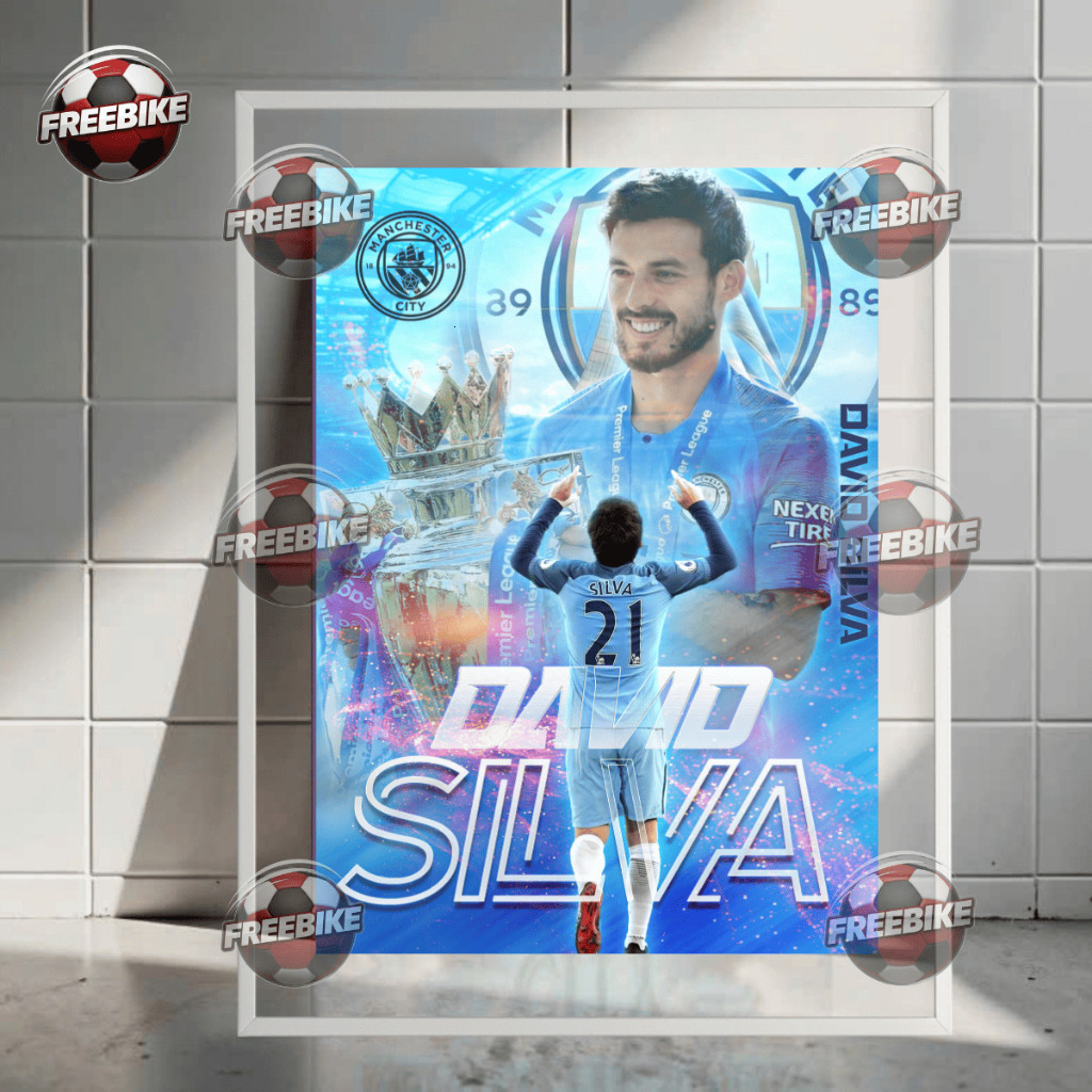 โปสเตอร์ DAVID SILVA พร้อมกรอบแก้วคริสตัลคุณภาพสูง