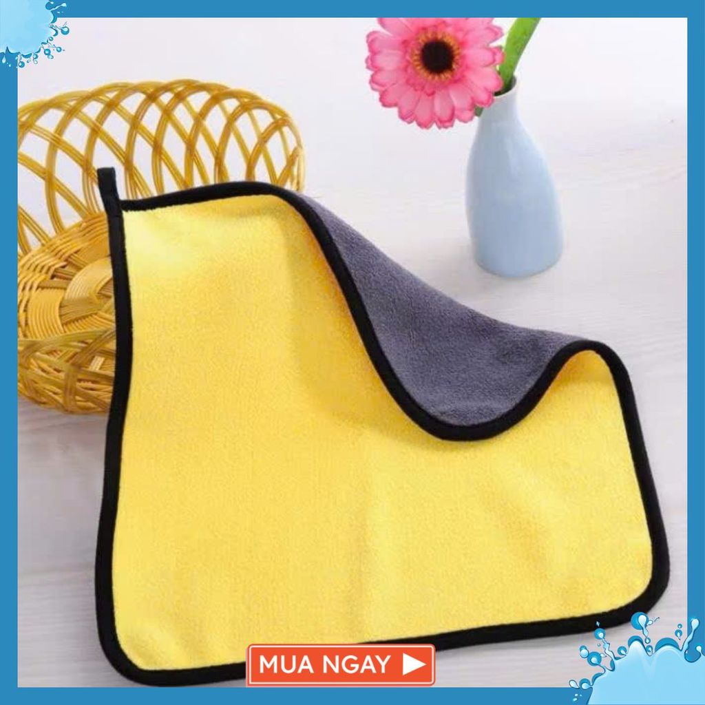 OTO CAR CLEANING TOWEL COMBO - ผ้าขนหนูทําความสะอาดอเนกประสงค์สองด้านสีเทาสีเหลือง - CODE: KHAN
