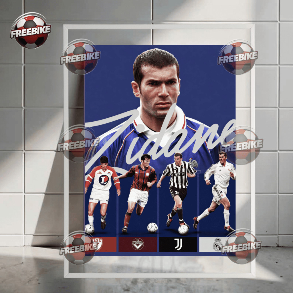 โปสเตอร์ ZIDANE พร้อมแก้วคริสตัลคุณภาพสูง รุ่น 1