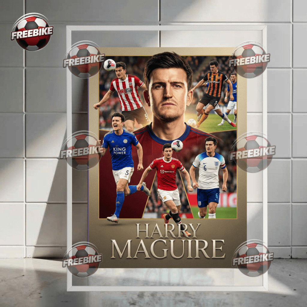 โปสเตอร์ HARRY MAGUIRE พร้อมแผ่นรองแก้วคริสตัลคุณภาพสูง