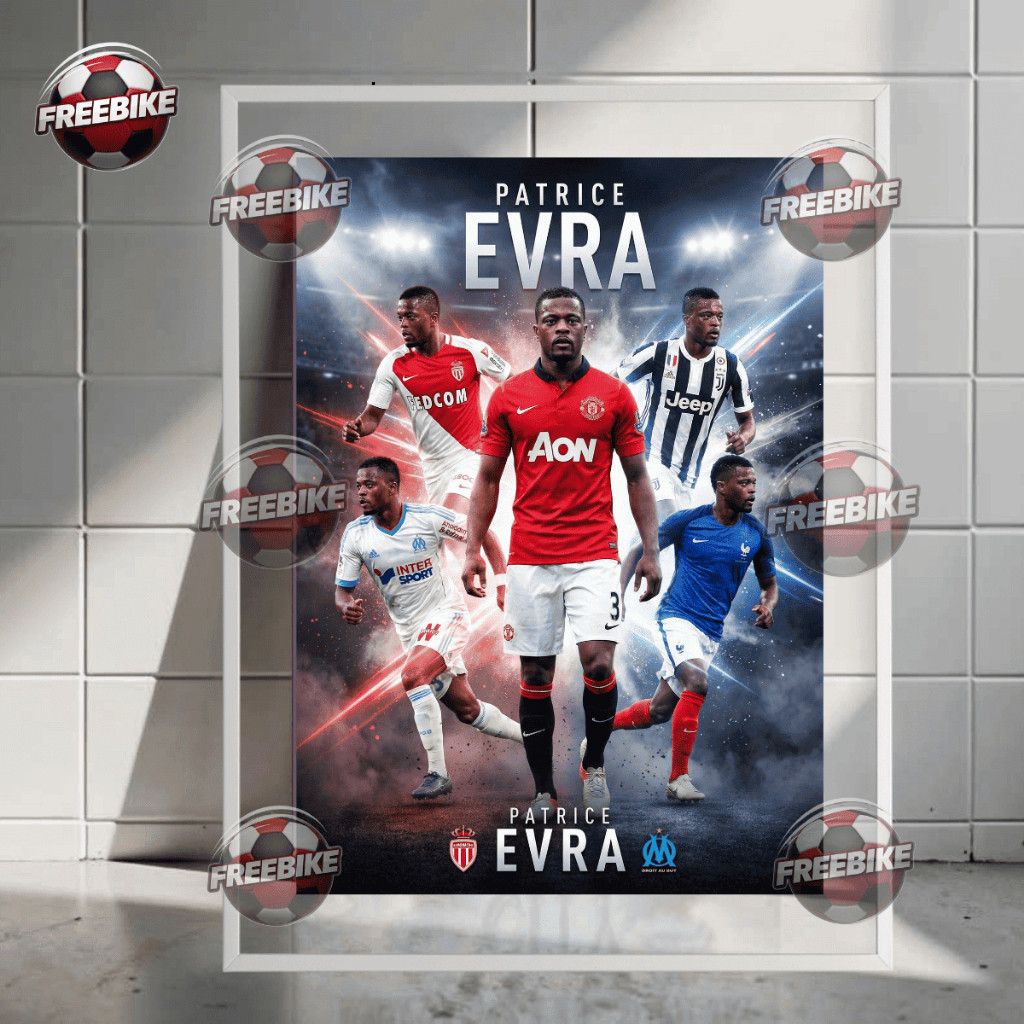 โปสเตอร์ PATRICE EVRA พร้อมกรอบกระจกคริสตัลคุณภาพสูง
