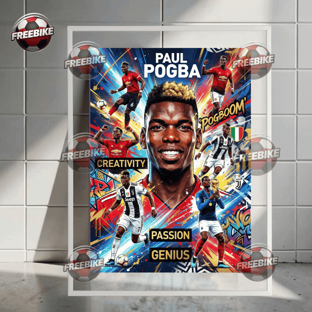 โปสเตอร์ PAUL POGBA พร้อมกรอบแก้วคริสตัลคุณภาพสูง รุ่น 2