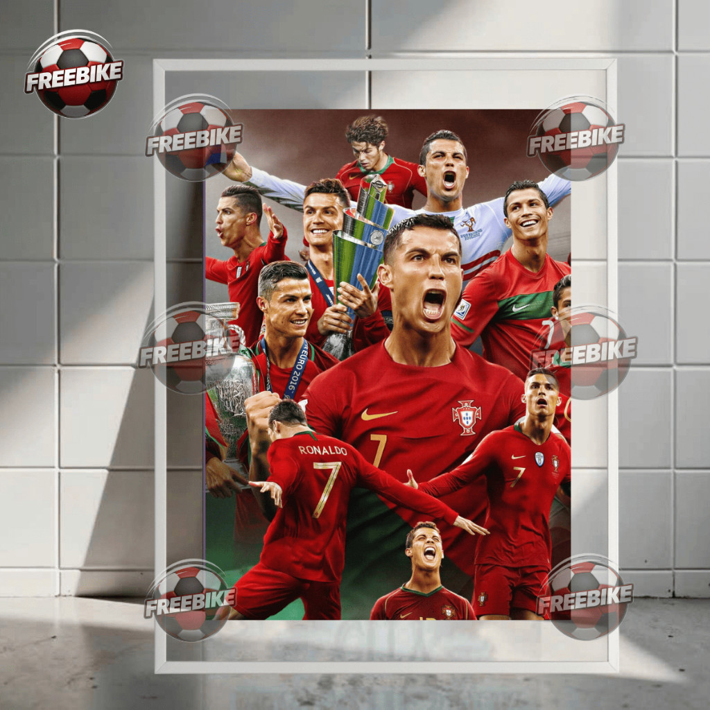โปสเตอร์ RONALDO พร้อมกรอบแก้วคริสตัลคุณภาพสูง รุ่น 4