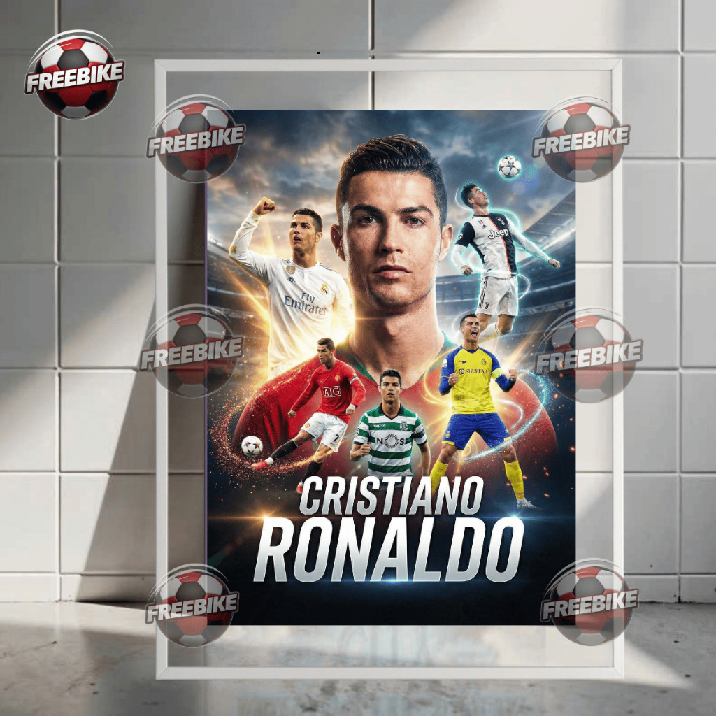 โปสเตอร์ RONALDO พร้อมกรอบแก้วคริสตัลคุณภาพสูง รุ่น 15