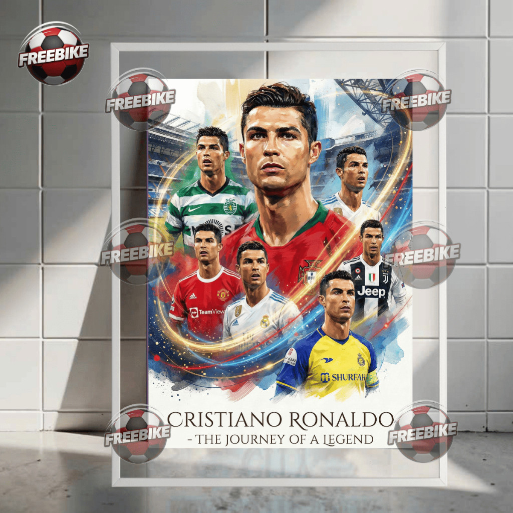 โปสเตอร์ RONALDO พร้อมกระจกคริสตัลคุณภาพสูง รุ่น 13