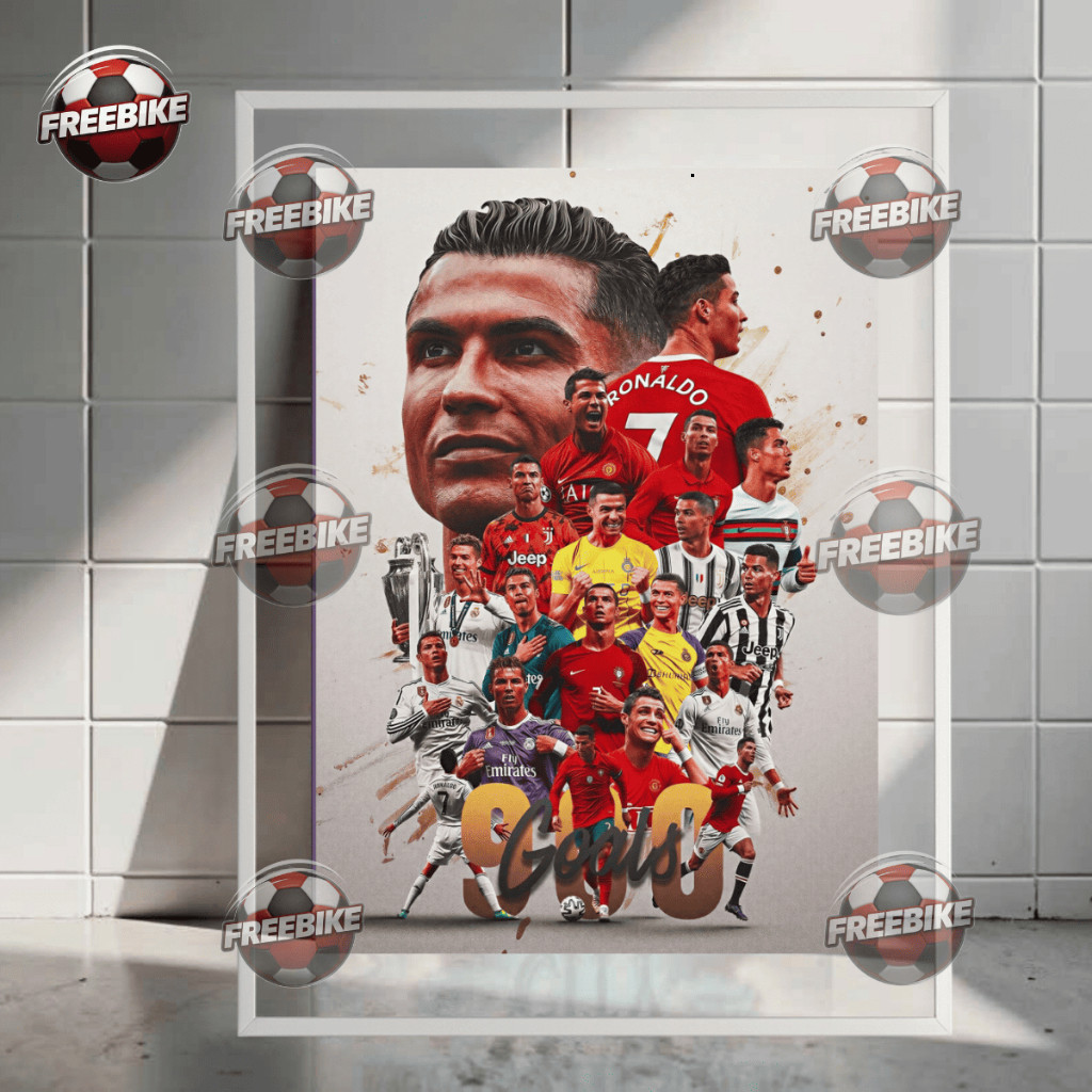 โปสเตอร์ RONALDO พร้อมกรอบแก้วคริสตัลคุณภาพสูง รุ่น 3