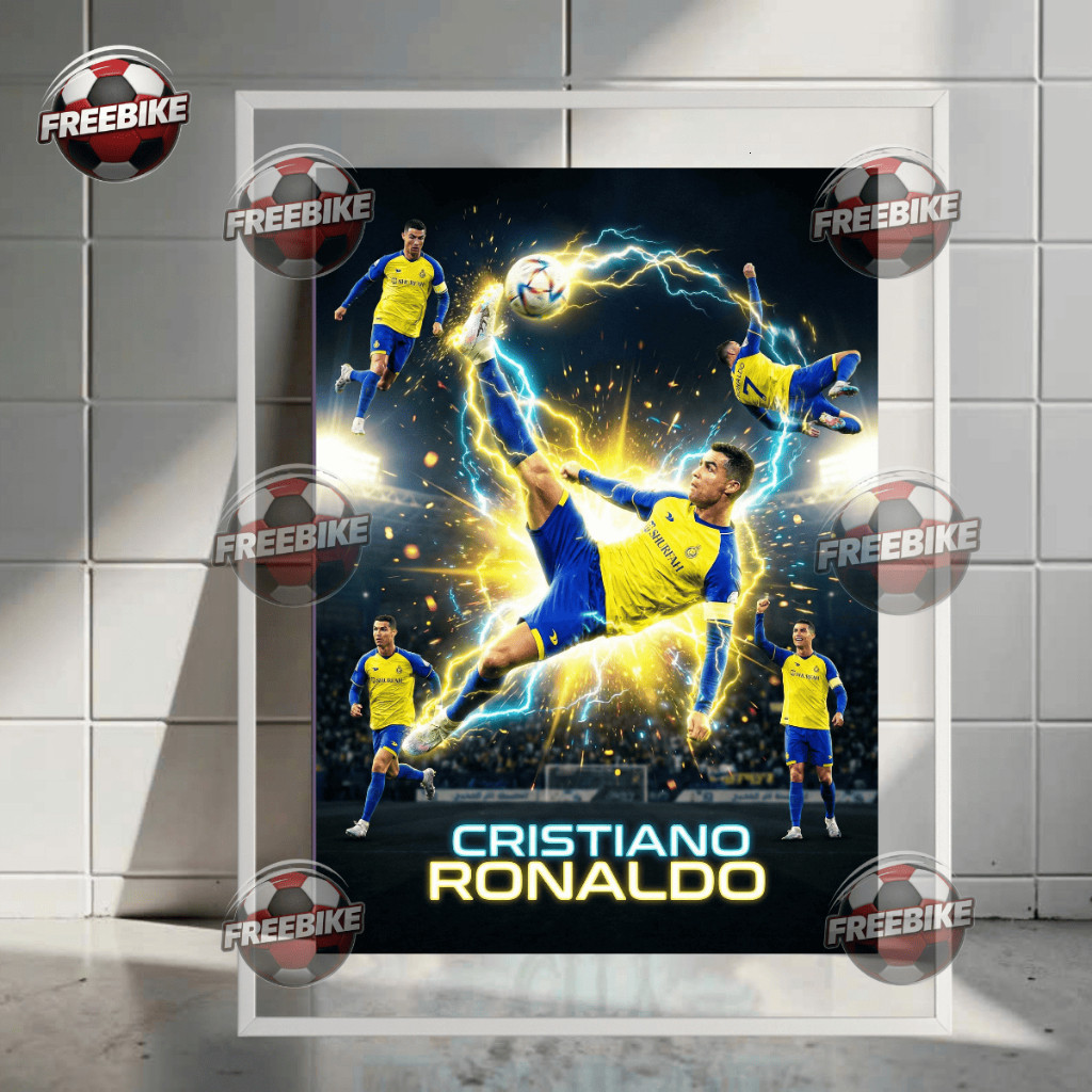 โปสเตอร์ RONALDO พร้อมกรอบแก้วคริสตัลคุณภาพสูง รุ่น 12