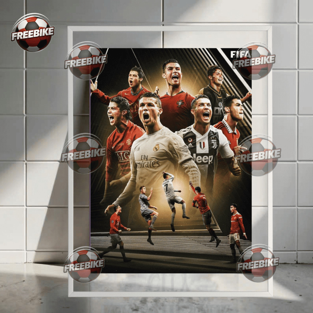 โปสเตอร์ RONALDO พร้อมกรอบแก้วคริสตัลคุณภาพสูงรุ่น 10