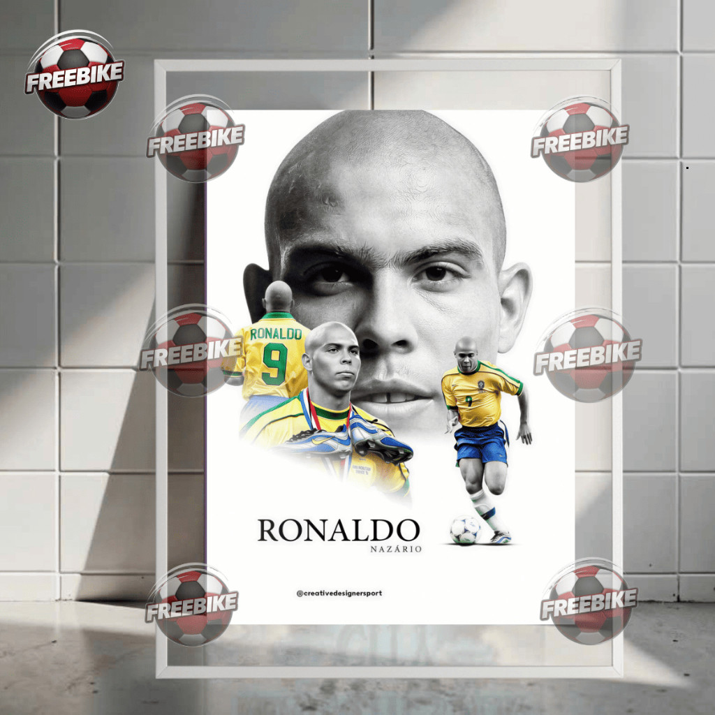 RONALDO FAT POSTER WITH HIGH QUALITY CRYSTAL GLASS รุ่นที่ 2
