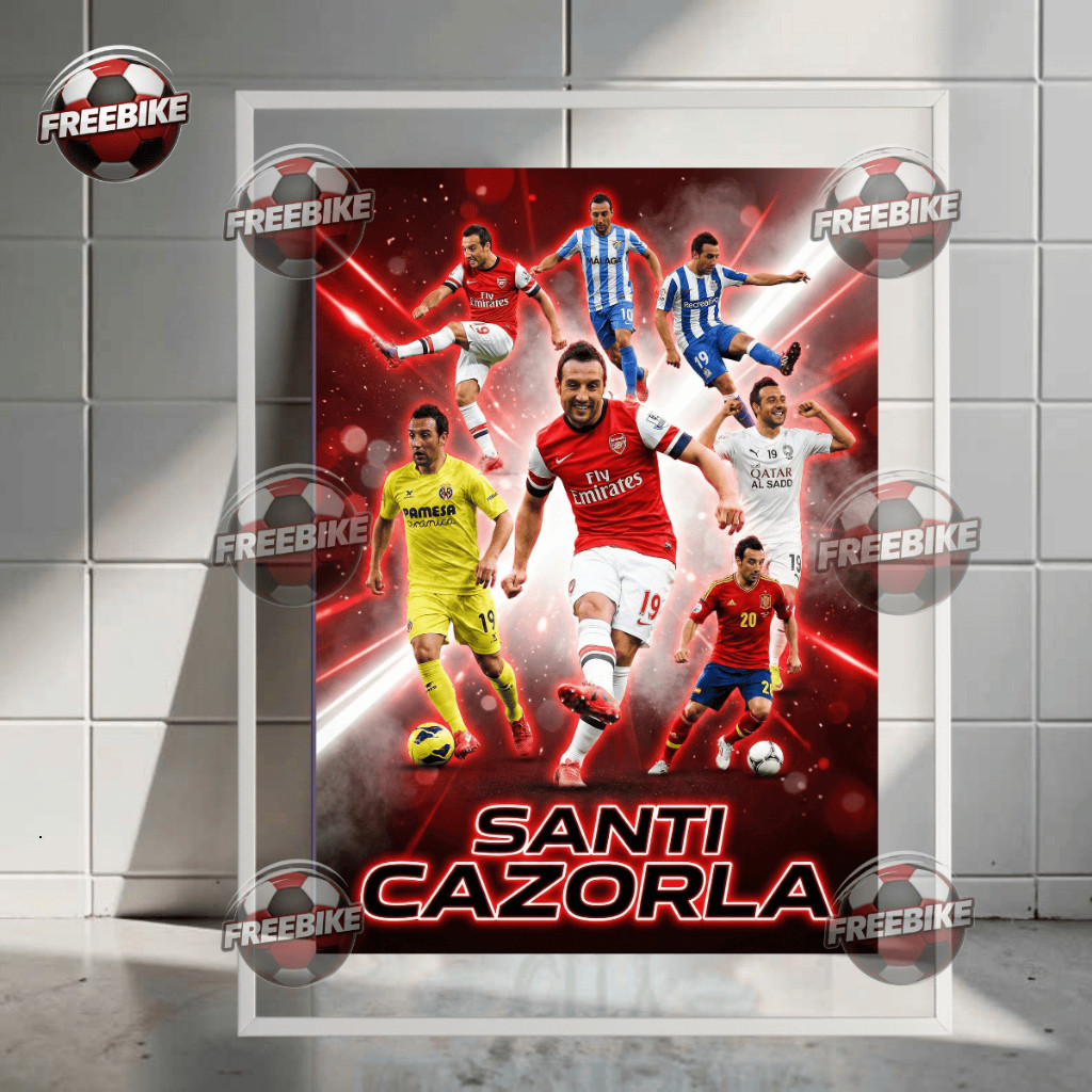 โปสเตอร์ SANTI CAZORLA พร้อมกรอบแก้วคริสตัลคุณภาพสูง